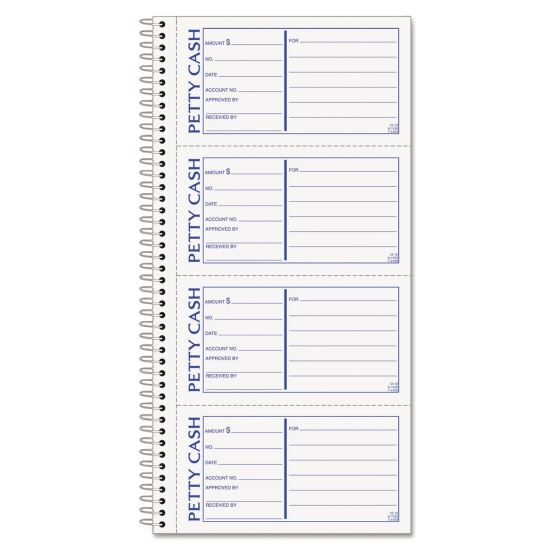 Petty Cash Receipt Book, Two-Part Carbonless, 5.5 x 11, 4/Page, 200 Forms1