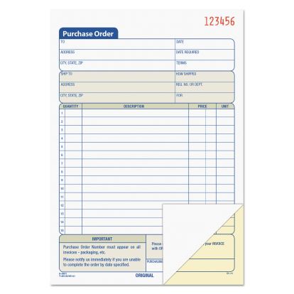 Purchase Order Book, Two-Part Carbonless, 5.56 x 8.44, 1/Page, 50 Forms1