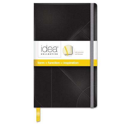 Idea Collective Journal, Hardcover with Elastic Closure, 1 Subject, Wide/Legal Rule, Black Cover, 8.25 x 5, 120 Sheets1