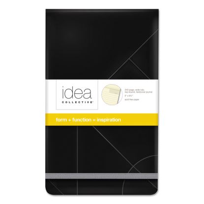 Idea Collective Journal Pad with Hard Cover, Wide/Legal Rule, Black Cover, 120 Cream 5 x 8.25 Sheets1