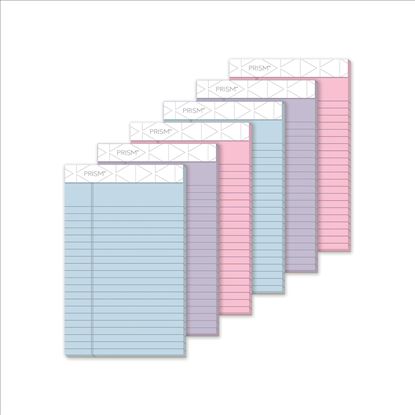 Prism + Colored Writing Pads, Narrow Rule, 50 Assorted Pastel-Color 5 x 8 Sheets, 6/Pack1