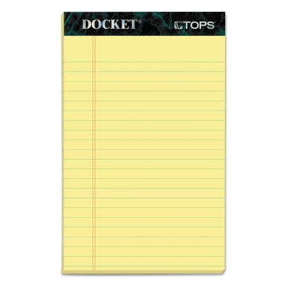 Docket Ruled Perforated Pads, Narrow Rule, 50 Canary-Yellow 5 x 8 Sheets, 12/Pack1