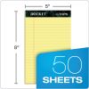 Docket Ruled Perforated Pads, Narrow Rule, 50 Canary-Yellow 5 x 8 Sheets, 12/Pack2