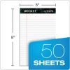 Docket Ruled Perforated Pads, Narrow Rule, 50 White 5 x 8 Sheets, 12/Pack2