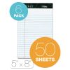 Docket Ruled Perforated Pads, Narrow Rule, 50 White 5 x 8 Sheets, 6/Pack2