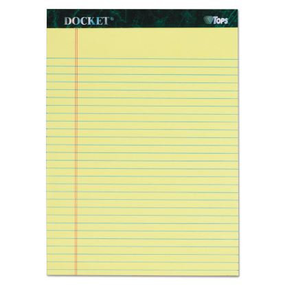 Docket Ruled Perforated Pads, Wide/Legal Rule, 50 Canary-Yellow 8.5 x 11.75 Sheets, 6/Pack1