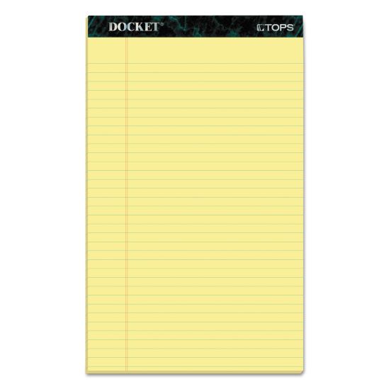 Docket Ruled Perforated Pads, Wide/Legal Rule, 50 Canary-Yellow 8.5 x 14 Sheets, 12/Pack1