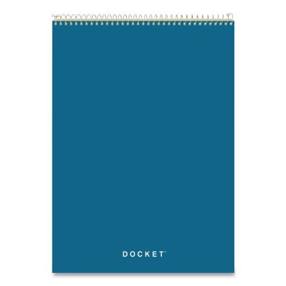 Docket Ruled Wirebound Pad with Cover, Wide/Legal Rule, Blue Cover, 70 Canary-Yellow 8.5 x 11.75 Sheets1