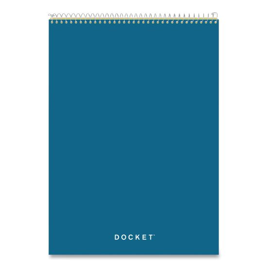 Docket Ruled Wirebound Pad with Cover, Wide/Legal Rule, Blue Cover, 70 Canary-Yellow 8.5 x 11.75 Sheets1