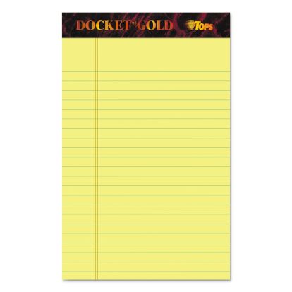 Docket Gold Ruled Perforated Pads, Narrow Rule, 50 Canary-Yellow 5 x 8 Sheets, 12/Pack1