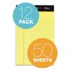 Docket Gold Ruled Perforated Pads, Narrow Rule, 50 Canary-Yellow 5 x 8 Sheets, 12/Pack2