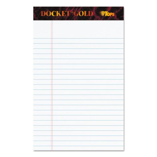 Docket Gold Ruled Perforated Pads, Narrow Rule, 50 White 5 x 8 Sheets, 12/Pack1