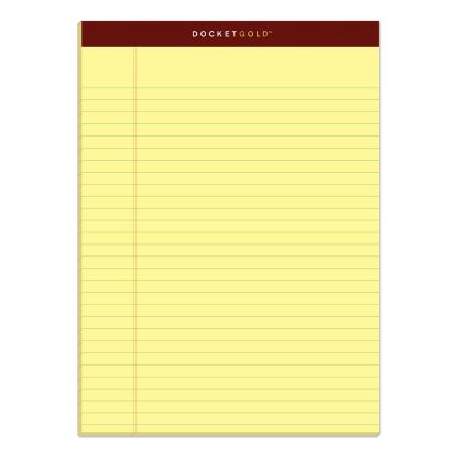 Docket Gold Ruled Perforated Pads, Wide/Legal Rule, 50 Canary-Yellow 8.5 x 11.75 Sheets, 12/Pack1