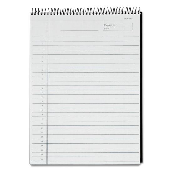 Docket Diamond Top-Wire Ruled Planning Pad, Wide/Legal Rule, Black Cover, 60 White 8.5 x 11.75 Sheets1