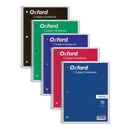 Coil-Lock Wirebound Notebooks, 3-Hole Punched, 1 Subject, Wide/Legal Rule, Randomly Assorted Covers, 10.5 x 8, 70 Sheets1