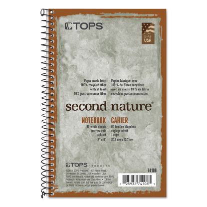 Second Nature Single Subject Wirebound Notebooks, Narrow Rule, Green Cover, 8 x 5, 80 Sheets1