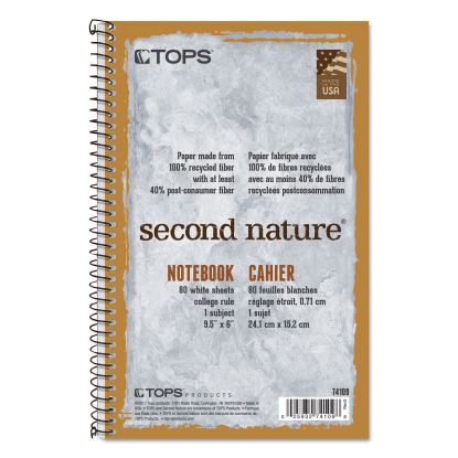 Second Nature Single Subject Wirebound Notebooks, Medium/College Rule, Light Blue Cover, 9.5 x 6, 80 Sheets1