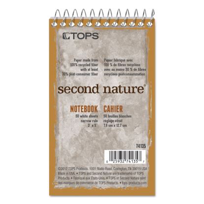 Second Nature Wirebound Notepads, Narrow Rule, Randomly Assorted Cover Colors, 50 White 3 x 5 Sheets1