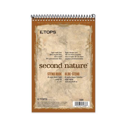 Second Nature Recycled Notepads, Gregg Rule, Brown Cover, 80 White 6 x 9 Sheets1