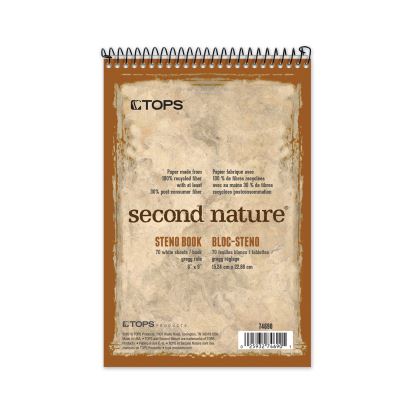 Second Nature Recycled Notepads, Gregg Rule, Brown Cover, 70 White 6 x 9 Sheets1