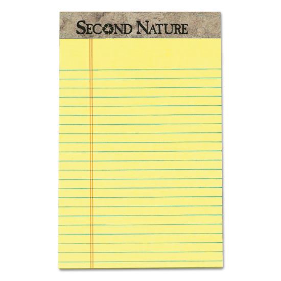 Second Nature Recycled Ruled Pads, Narrow Rule, 50 Canary-Yellow 5 x 8 Sheets, Dozen1