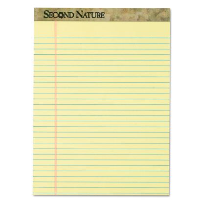 Second Nature Recycled Ruled Pads, Wide/Legal Rule, 50 Canary-Yellow 8.5 x 11.75 Sheets, Dozen1