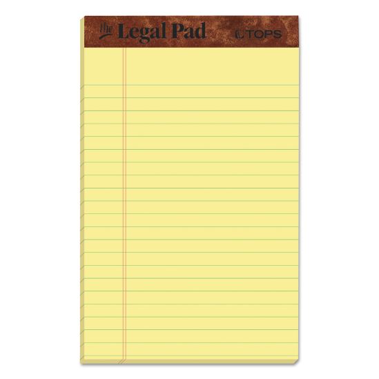 "The Legal Pad" Ruled Perforated Pads, Narrow Rule, 50 Canary-Yellow 5 x 8 Sheets, Dozen1