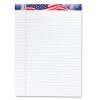 American Pride Writing Pad, Wide/Legal Rule, Red/White/Blue Headband, 50 White 8.5 x 11.75 Sheets, 12/Pack2