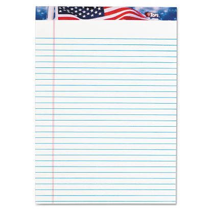 American Pride Writing Pad, Wide/Legal Rule, Red/White/Blue Headband, 50 White 8.5 x 11.75 Sheets, 12/Pack1