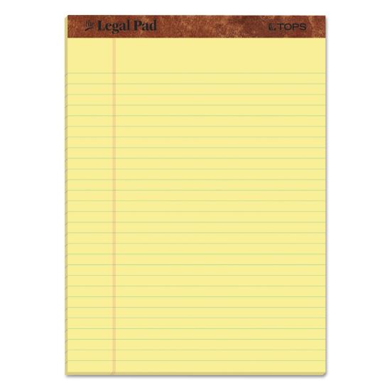 "The Legal Pad" Ruled Perforated Pads, Wide/Legal Rule, 50 Canary-Yellow 8.5 x 11.75 Sheets, Dozen1