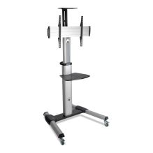 Mobile Floor Stand for 32" to 70" Flat Panel Monitors, Tilt Range: -12 deg to +5 deg, 32.6" x 27.6" x 81.5", 110 lb Capacity1