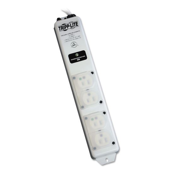 Medical-Grade Power Strip with Surge Protection, 4 Outlets, 6 ft Cord, 1410 J1