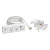 Three-Outlet Surge Protector with Two USB Ports, 10 ft Cord, 510 Joules, White2