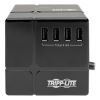 Three-Outlet Power Cube Surge Protector with Six USB-A Ports, 6 ft Cord, 540 Joules, Black2