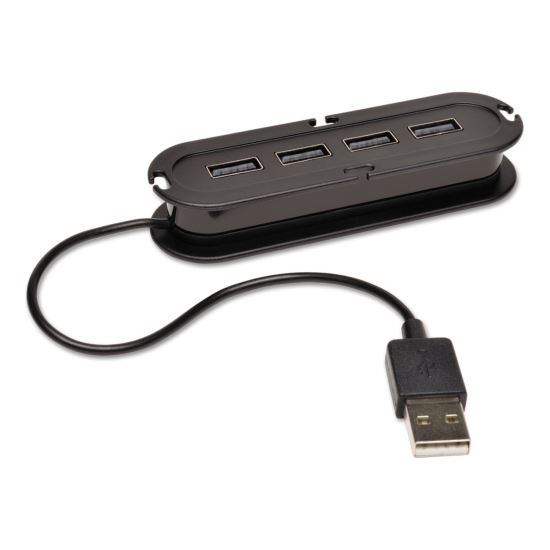 USB 2.0 Ultra-Mini Compact Hub with Power Adapter, 4 Ports, Black1