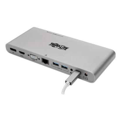 USB Type-C Docking Station, 3.5mm/Displayport/HDMI/RJ45/Thunderbolt 3/USB A/USB C/VGA, Silver1