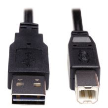 Universal Reversible USB 2.0 Cable, Reversible A to B (M/M), 6 ft., Black1