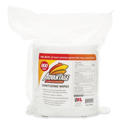 Gym Wipes Advantage, 6 x 8, White, Unscented, 900/Roll, 4 Rolls/Carton1