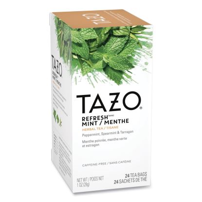 Tea Bags, Refresh Mint, 1 oz, 24/Box1