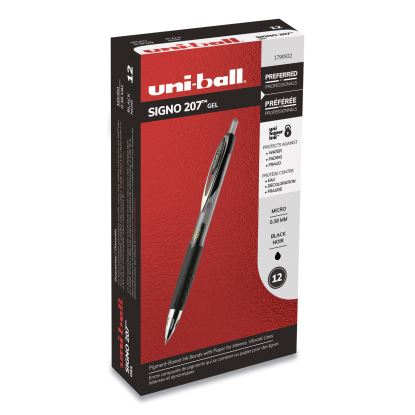 207 Signo Gel Ultra Micro Gel Pen, Retractable, Extra-Fine 0.38 mm, Black Ink, Smoke Barrel1