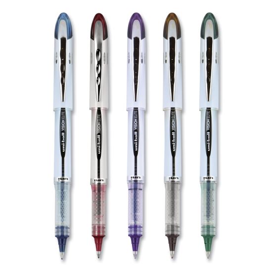 VISION ELITE BLX Series Roller Ball Pen, Stick, Bold 0.8 mm, Assorted Ink and Barrel Colors, 5/Pack1