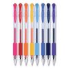 Gel Pen, Stick, Micro 0.38 mm, Assorted Ink Colors, Clear Barrel, 8/Pack1