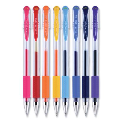 Gel Pen, Stick, Micro 0.38 mm, Assorted Ink Colors, Clear Barrel, 8/Pack1