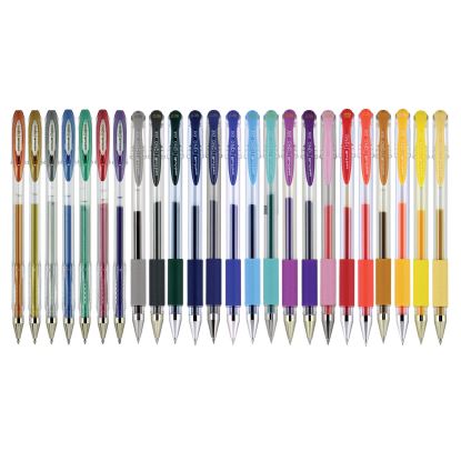 Gel Pen, Stick, Assorted Sizes, Assorted Ink Colors, Clear Barrel, 24/Pack1