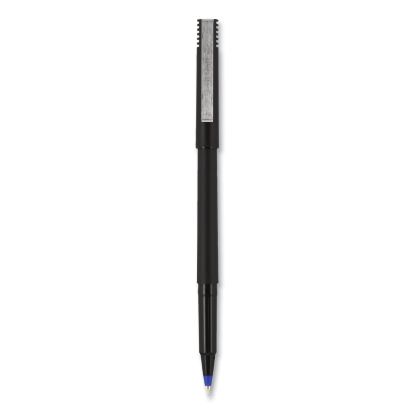 Roller Ball Pen, Stick, Micro 0.5 mm, Blue Ink, Black Barrel, 72/Pack1