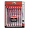 Signo 207 Gel Pen, Retractable, Medium 0.7 mm, Assorted Ink Colors, Black Barrel, 8/Pack2