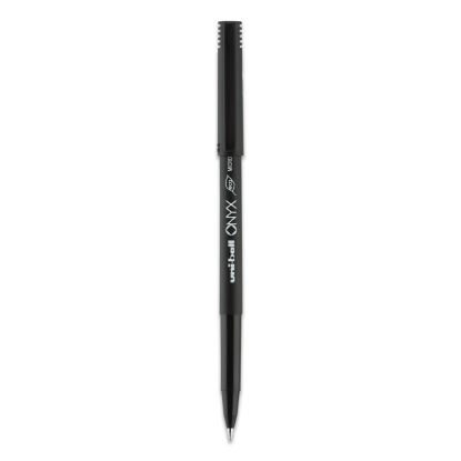 ONYX Roller Ball Pen, Stick, Micro 0.5 mm, Black Ink, Black Matte Barrel, Dozen1