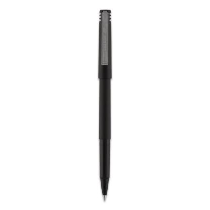 Roller Ball Pen, Stick, Fine 0.7 mm, Black Ink, Black Matte Barrel, Dozen1