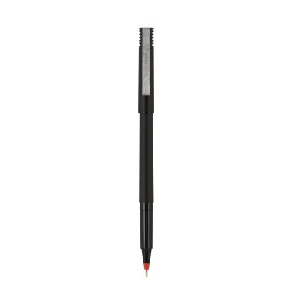 Roller Ball Pen, Stick, Fine 0.7 mm, Red Ink, Black Matte Barrel, Dozen1