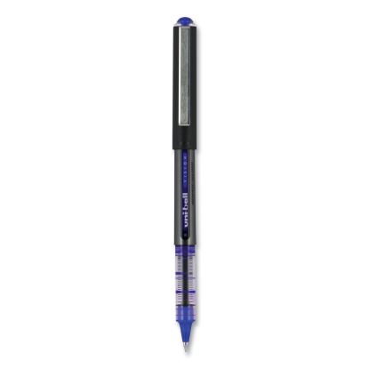 VISION Roller Ball Pen, Stick, Micro 0.5 mm, Blue Ink, Blue/Gray Barrel, Dozen1